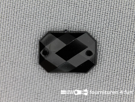 10 stuks Strass stenen rechthoek 14x10mm zwart