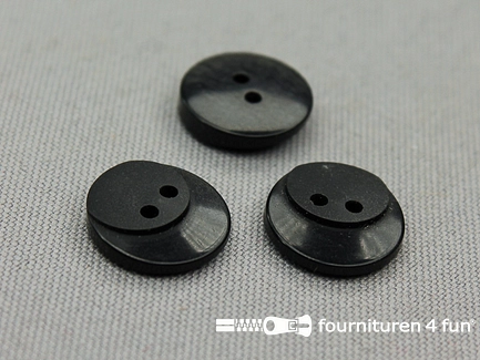 Kunststof design knoop - 15mm - zwart