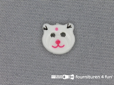 Kinder knoop 13mm beertje wit