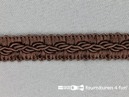 Kaart 50 meter viscose galon 12mm donker bruin