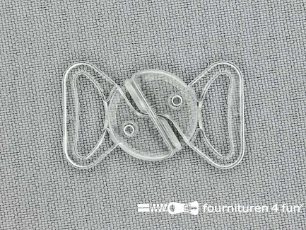 Bikini sluiting kunststof transparant 14mm