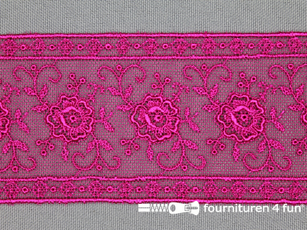 Valenciennes kant 50mm fuchsia roze