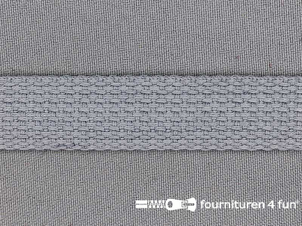 Rol 45 meter katoen-look tassenband 20mm grijs
