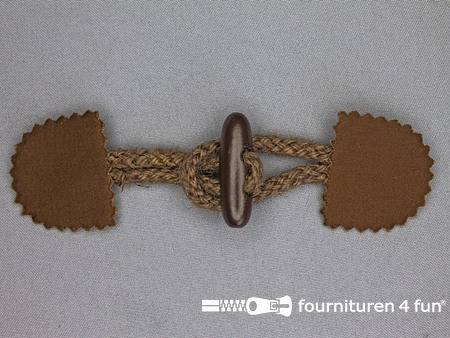 Canvas houtje touwtje 40x150mm choco bruin