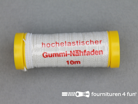 Elastisch garen - rimpel elastiek - 10 meter - wit