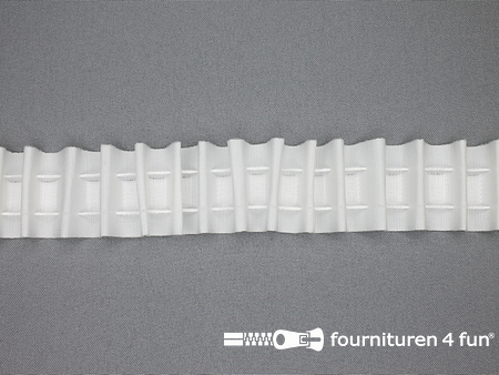 Rol 50 meter gordijnband 35mm - wit - met koord