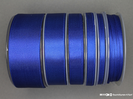 Rol 25 meter luxe satijn lint - dubbelzijdige kwaliteit - 38mm - kobalt blauw