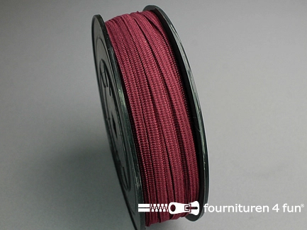 Rol 50 meter gekleurd soepel elastiek - 5mm - bordeaux rood
