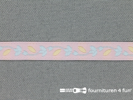 Folklore band 7mm pastel roze - blauw