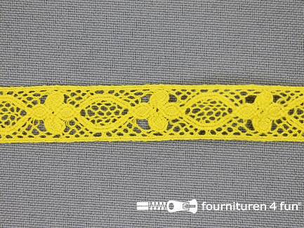 COUPON 8,7 meter (2 stukken, 7,3 + 1,4 meter) Ibiza broderie 13mm geel