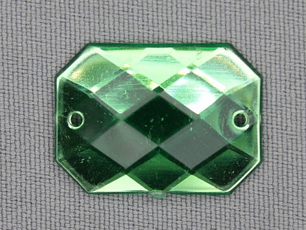 5 stuks Strass stenen rechthoek 25x18mm groen