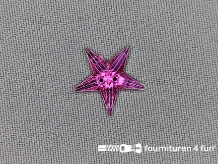 Strass steen 18mm ster roze