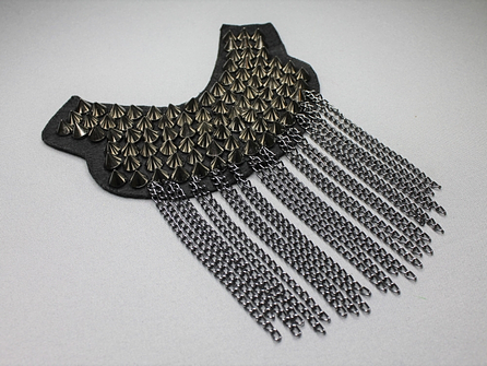Steampunk schouder epaulet 175x120mm zwart zilver