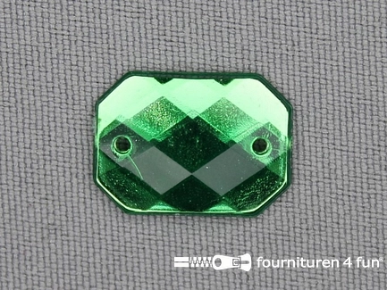 10 stuks Strass stenen rechthoek 18x13mm groen