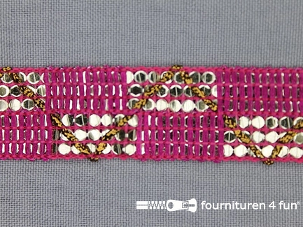 Rol 8 meter party band 20mm fuchsia roze
