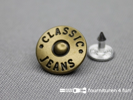 Jeansknopen - 16mm - brons - 8 stuks
