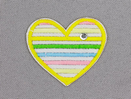 Applicatie 40x35mm hart met strass steentje