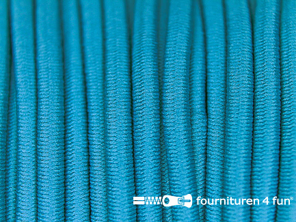 Rol 50 meter elastisch koord 3mm aqua blauw