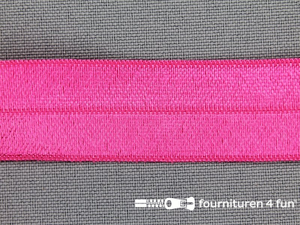 Rol 25 meter elastische biasband 20mm licht fuchsia 