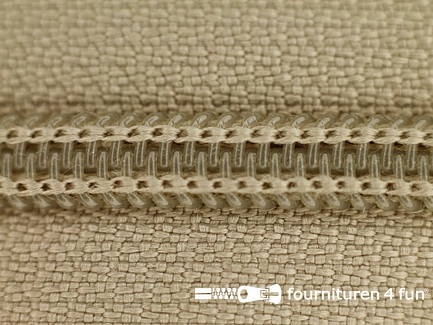 Deelbare spiraal rits nylon 5mm khaki beige