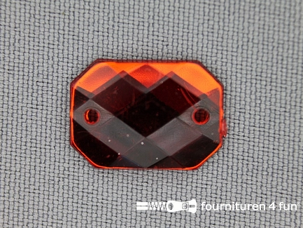 10 stuks Strass stenen rechthoek 18x13mm rood