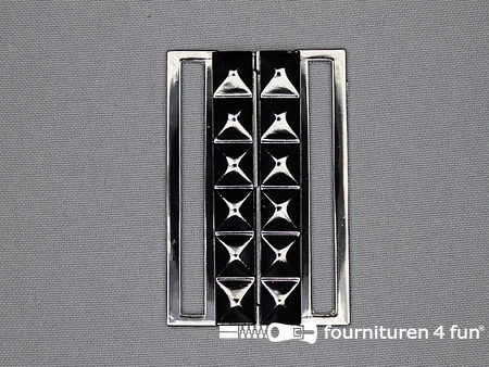 Inhaakgesp 60mm zwart zilver