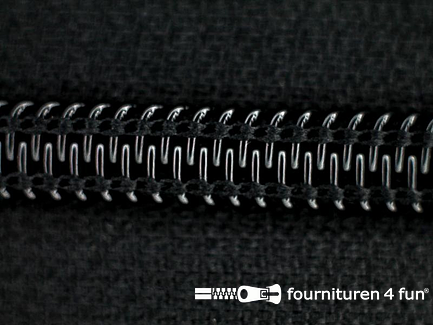 Deelbare spiraal rits nylon 6mm x 160cm zwart