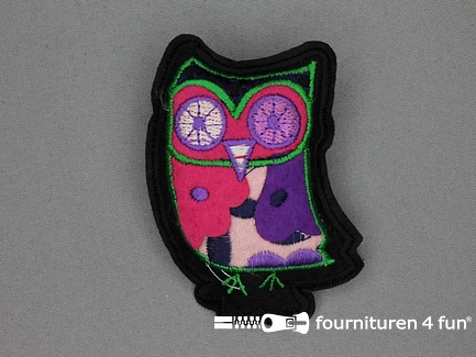 Trendy corsage 90mm uiltje roze - paars