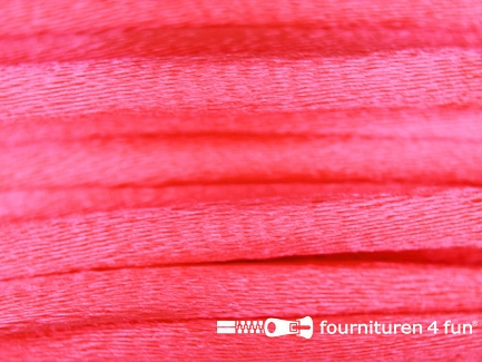 Glans koord 3mm neon roze 25 meter