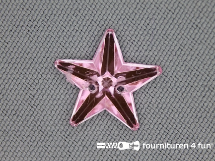 10 stuks Strass stenen ster 15mm licht roze