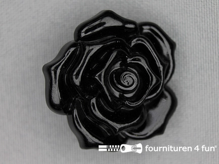 Bloemen knoop - 35mm - roos - zwart