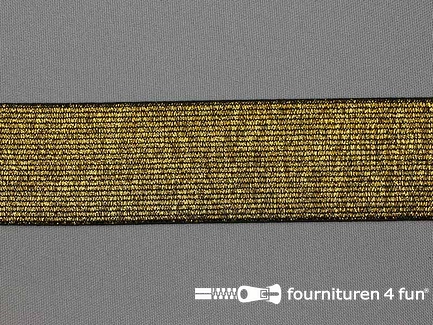 Gekleurd  elastiek 40mm zwart goud
