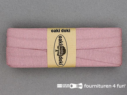 Oaki Doki Tricot biaisband - 20mm x 3 meter - antiek roze (013)
