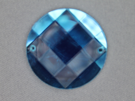 5 stuks Strass stenen rond 35mm aqua blauw