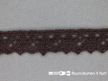COUPON 6,9 meter Ibiza broderie 15mm donker bruin