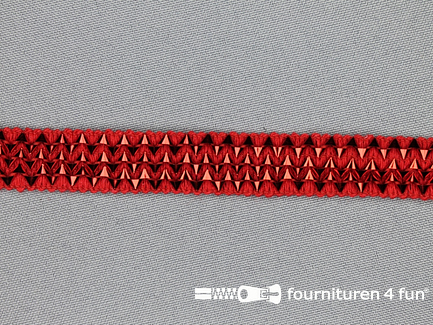 Kaart 18 meter elastisch bling-bling band - 16mm - rood