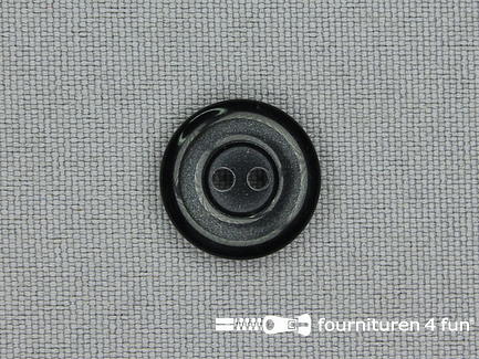 Kunststof design knoop - 15mm - antraciet zwart