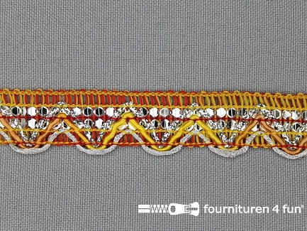 Rol 20 meter party band 17mm rood - geel