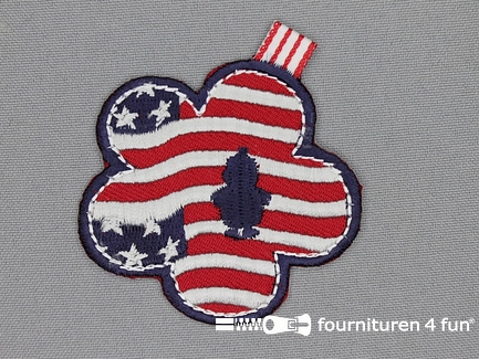 American duck applicatie 62x62mm bloemetje