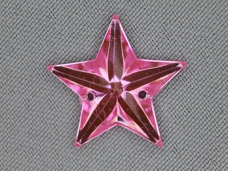 10 stuks Strass stenen ster 25mm licht roze