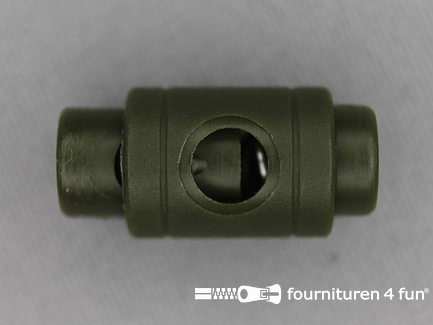 100 Stuks koordstopper - 25mm - cilinder - leger groen