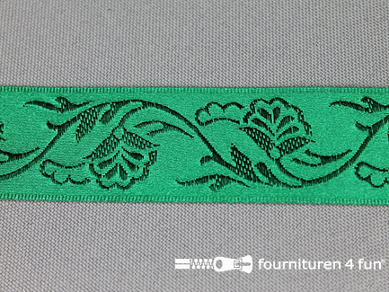 Floral lint 25mm emerald groen