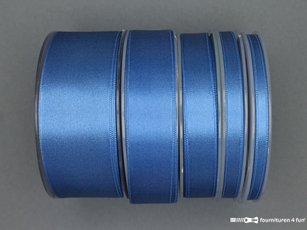 Rol 25 meter luxe satijn lint - dubbelzijdige kwaliteit - 38mm - jeans blauw
