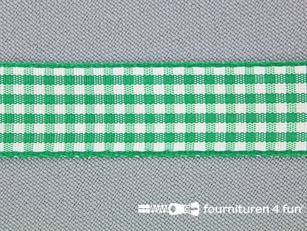 Ruitjes lint - 18mm - gras groen