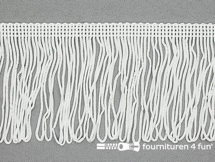 Kaart 25 meter Charleston franje - 70mm - wit