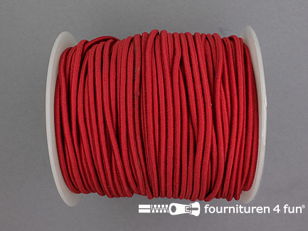 Rol 50 meter elastisch koord - 2,7mm - bordeaux rood