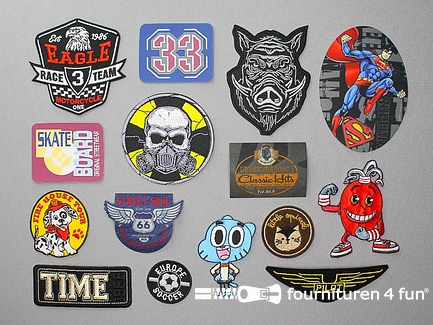 Collectie strijkapplicaties - 15 delige set - opstrijkbare patches