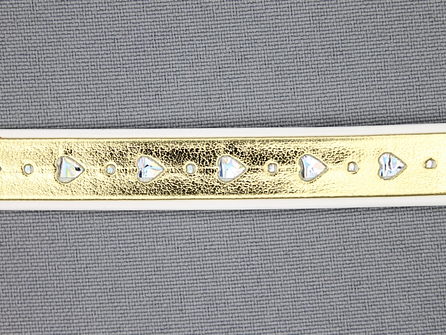 Synthetische halsband 13mm hartje - goud