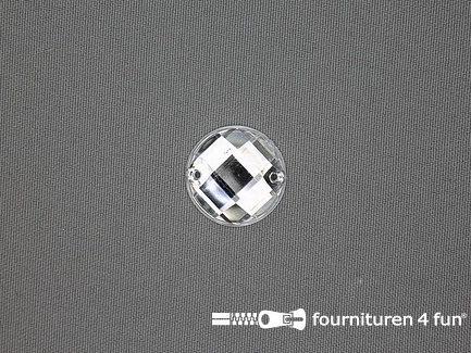 10 stuks Strass stenen rond 14mm zilver
