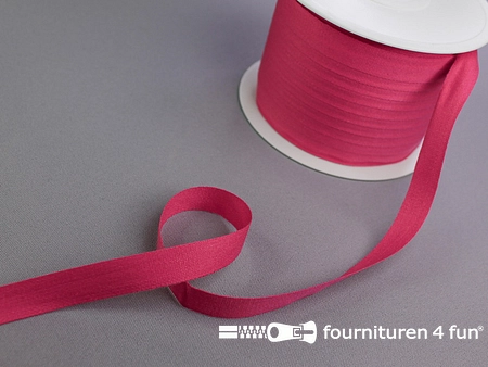 5 meter katoenen keperband - 14mm - fuchsia